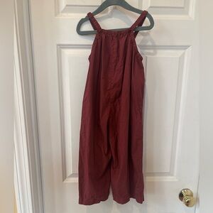 Zara Maroon poplin cotton Jumpsuit size 3-4